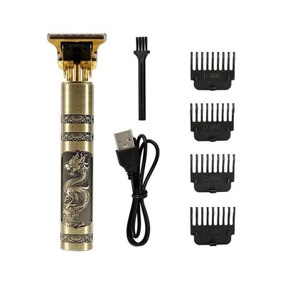 Vintage T9 Professional Hair Trimmer - USB Rechargeable Beard & Hair Clipper for Men