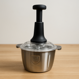 2L Manual Food Chopper – Stainless Steel Push Chopper for Vegetables, Onions and Herbs
