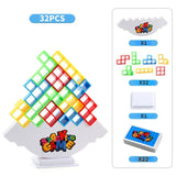 Balance Stacked Tetra Tower Building Block Game - Saveom
