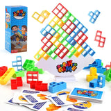 Balance Stacked Tetra Tower Building Block Game - Saveom