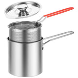 Deep Fryer Pot with Basket and Lid Stainless Stee - Saveom