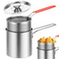 Deep Fryer Pot with Basket and Lid - Stainless Steel
