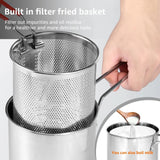 Deep Fryer Pot with Basket and Lid Stainless Stee - Saveom