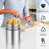 Deep Fryer Pot with Basket and Lid Stainless Stee - Saveom