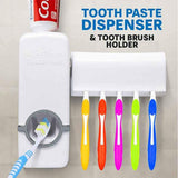 Automatic Toothpaste Dispenser With Toothbrush Holder - Wall Mounted Bathroom Accessory