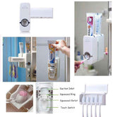Automatic Toothpaste Dispenser With Toothbrush Holder - Wall Mounted Bathroom Accessory