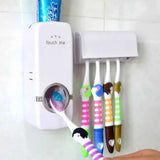 Automatic Toothpaste Dispenser With Toothbrush Holder - Wall Mounted Bathroom Accessory