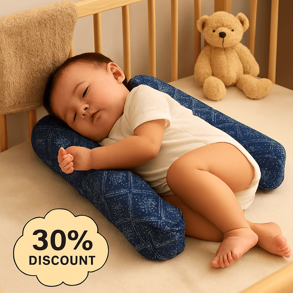Soft Baby Sleeping Pillow With Neck Support - Comfortable Newborn Head & Neck Protection Printed Sleep Cushion