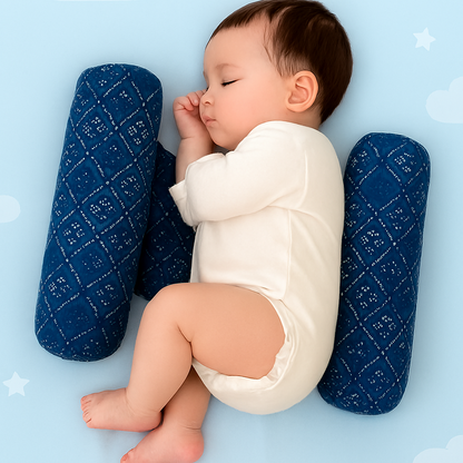 Soft Baby Sleeping Pillow With Neck Support - Comfortable Newborn Head & Neck Protection Printed Sleep Cushion