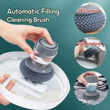Kitchen Soap Dispensing Palm Brush with PET Bristles