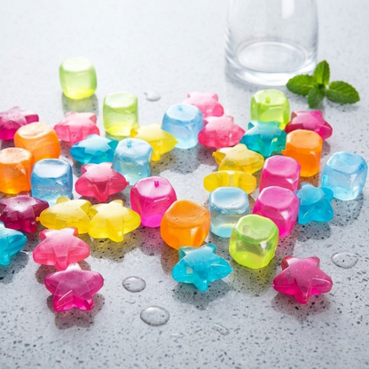 Reusable Ice Cubes Set of 10 – Random Shapes Multi-Color Collection