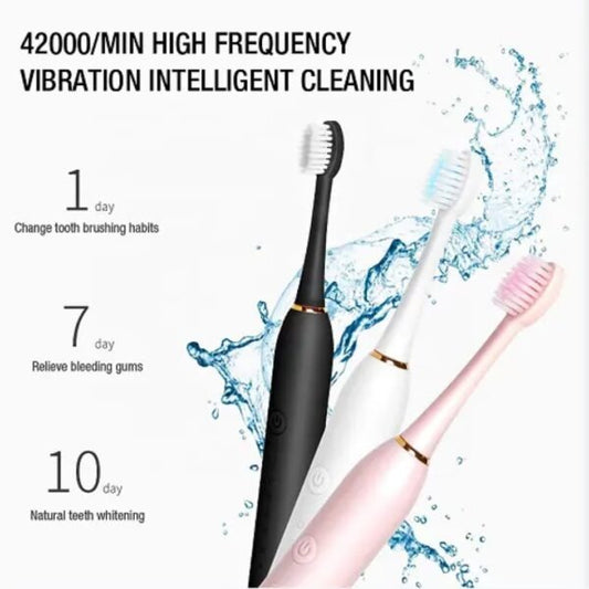 Electric Toothbrush – Rechargeable Sonic Cleaning Toothbrush with Soft Bristles and Deep Clean (Random Colour)