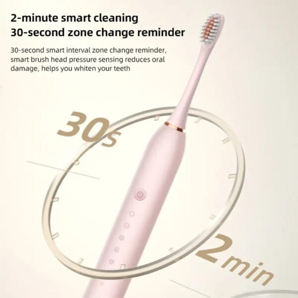 Electric Toothbrush – Rechargeable Sonic Cleaning Toothbrush with Soft Bristles and Deep Clean (Random Colour)