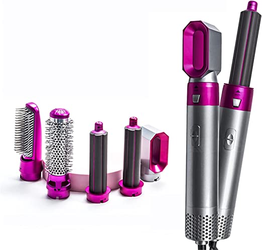 5 In 1 Electric Hair Dryer Brush – Blow Dryer, Hair Comb, Curling Wand, Straightener and Volumizer with Negative Ion Technology