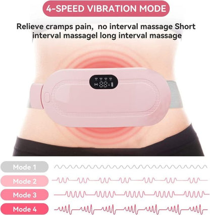 Portable Heating Pad Belt for Women – Electric Abdominal Massager with 3 Heat Levels & 4 Massage Modes - With Box
