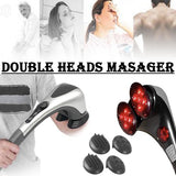 Blue Idea Full Body Handheld Double Head Massager with Infrared Heat Technology for Muscle Relief, Relaxation and Circulation
