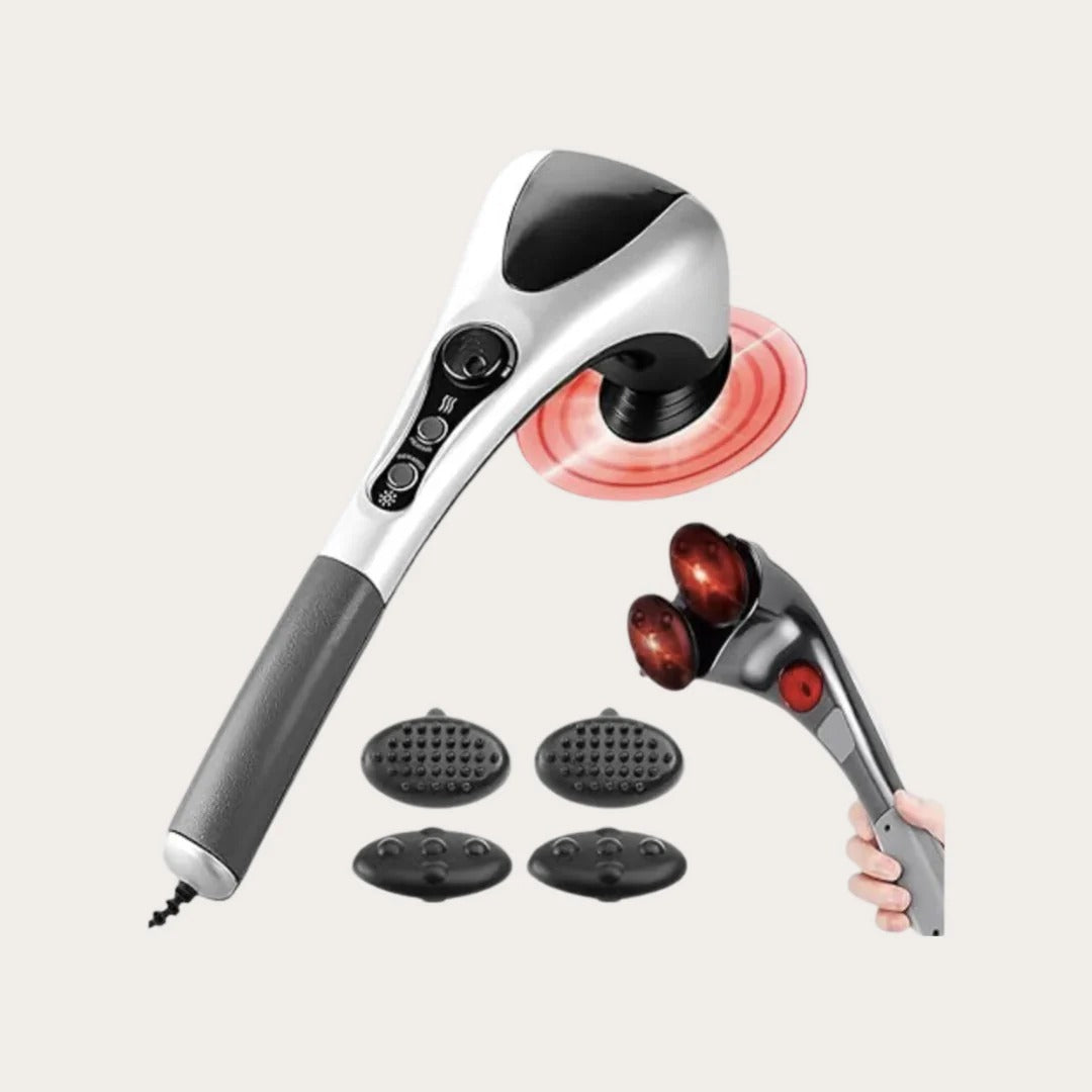 Blue Idea Full Body Handheld Double Head Massager with Infrared Heat Technology for Muscle Relief, Relaxation and Circulation
