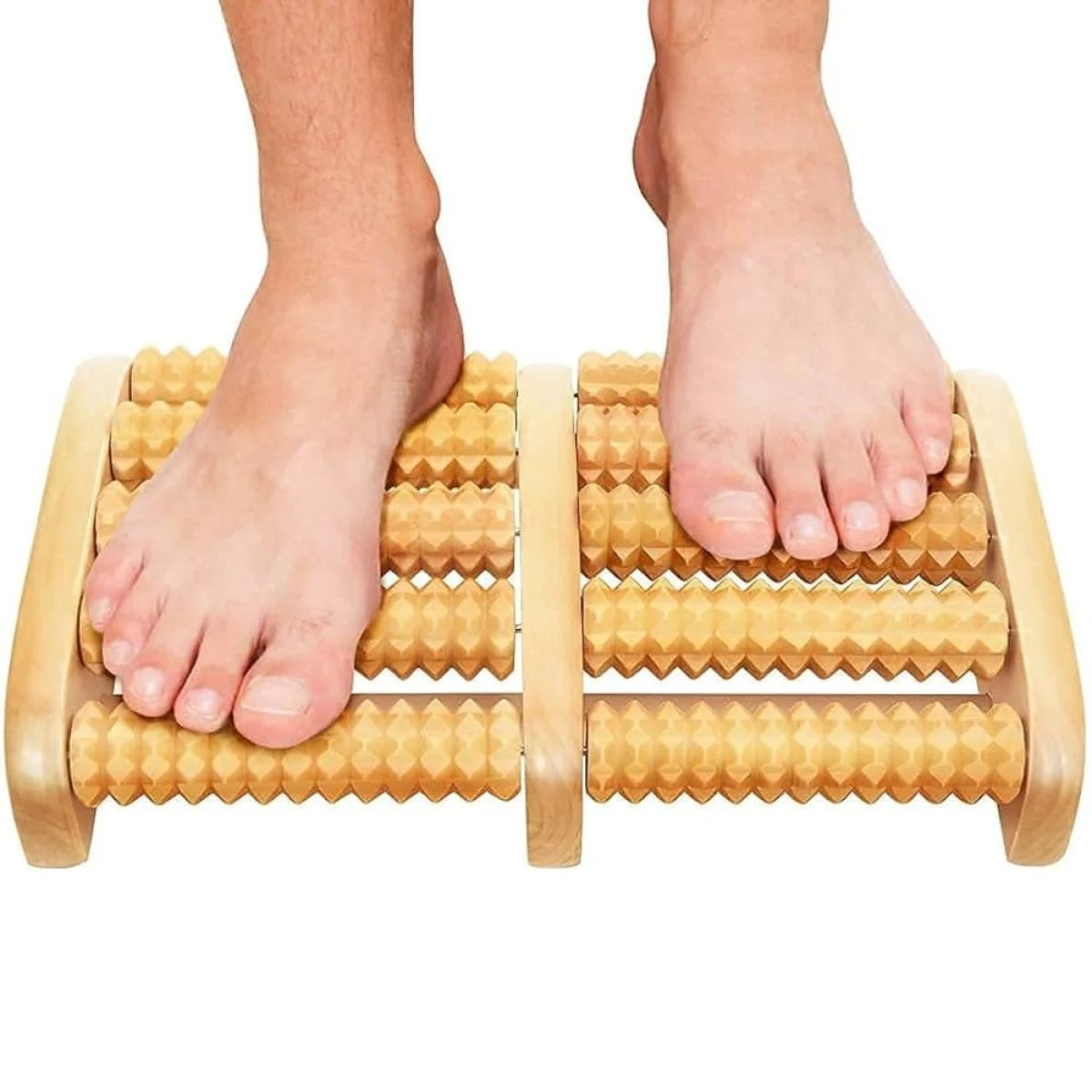 Traditional Wooden Roller Foot Massager – Durable Natural Wood Design for Relaxation, Stress Relief and Improved Blood Circulation