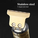 Vintage T9 Metal Body Hair Trimmer for Men – USB Rechargeable Professional Hair Clipper