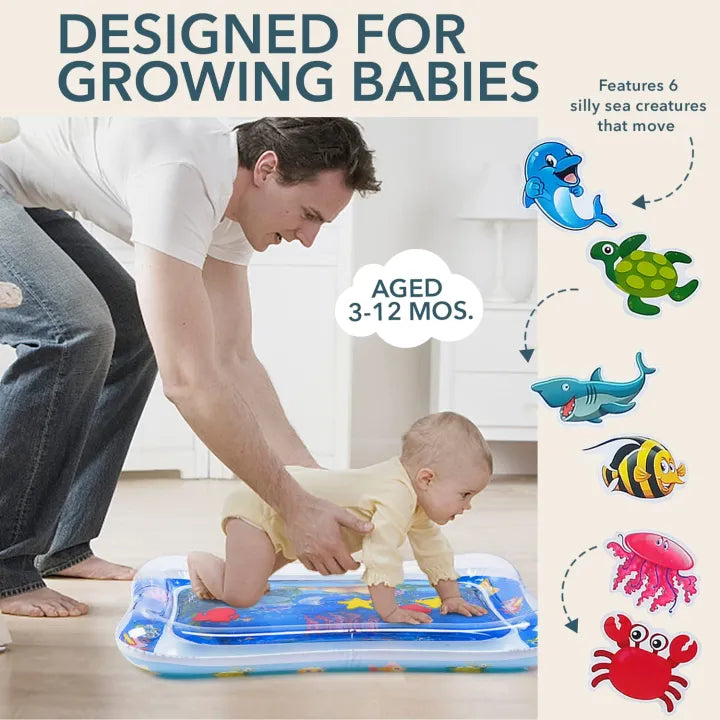 Baby Water Play Mat – Inflatable Tummy Time Activity Play Mat for Infants and Toddlers