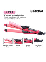 Nova 2 In 1 Hair Straightener and Curler – Model NHC-2009 Professional Styling Tool