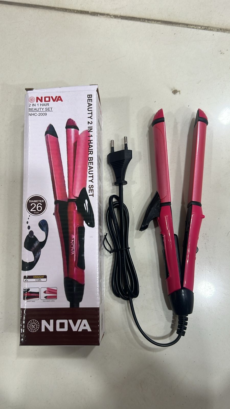 Nova 2 In 1 Hair Straightener and Curler – Model NHC-2009 Professional Styling Tool